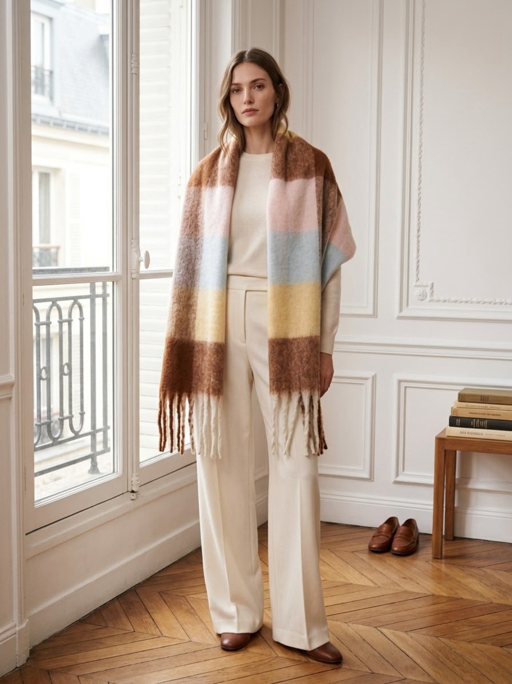 Anthropologie Maeve Chunky Plaid Scarf